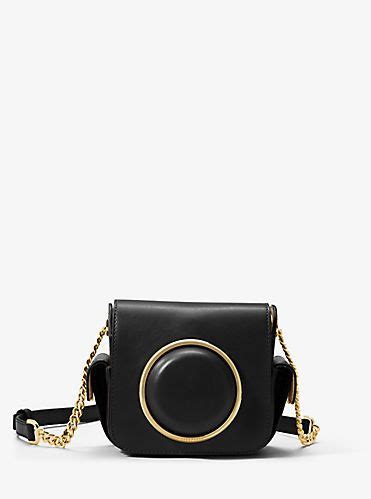 michael michael kors scout medium leather camera bag|Michael Kors crossbody camera bag.